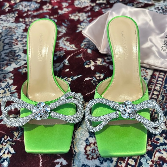 Mach & Mach Green Bow embellished heels EU 37.5 7.5 women - Picture 5 of 11